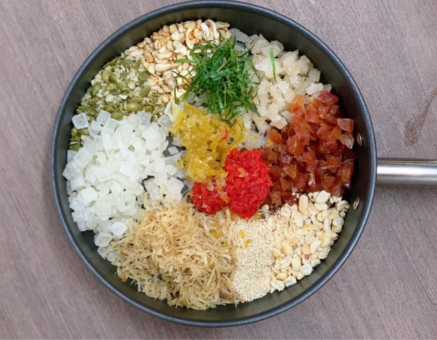 Nguyên liệu làm nhân bánh trung thu thập cẩm